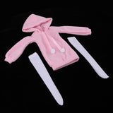 Maxbell 1/3 Cute Long Plush Hoodie Top Sweatshirt for BJD Dolls Casual Clothes Pink - Aladdin Shoppers