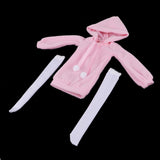 Maxbell 1/3 Cute Long Plush Hoodie Top Sweatshirt for BJD Dolls Casual Clothes Pink - Aladdin Shoppers