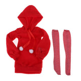 Maxbell 1/3 Cute Long Plush Hoodie Top Sweatshirt for BJD Dolls Casual Clothes Red - Aladdin Shoppers