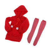 Maxbell 1/3 Cute Long Plush Hoodie Top Sweatshirt for BJD Dolls Casual Clothes Red - Aladdin Shoppers