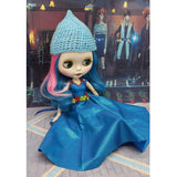 Maxbell 1/3 Girl Doll Warm Hat Beanie Wool Fleece Cap for Blythe Doll Accs Blue