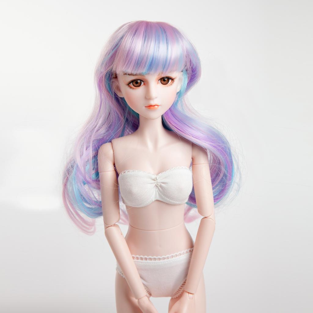 Maxbell 1/4 BJD Doll Wigs Long Curly Hair For Dollfie Custom Hairpiece Mixed Color - Aladdin Shoppers
