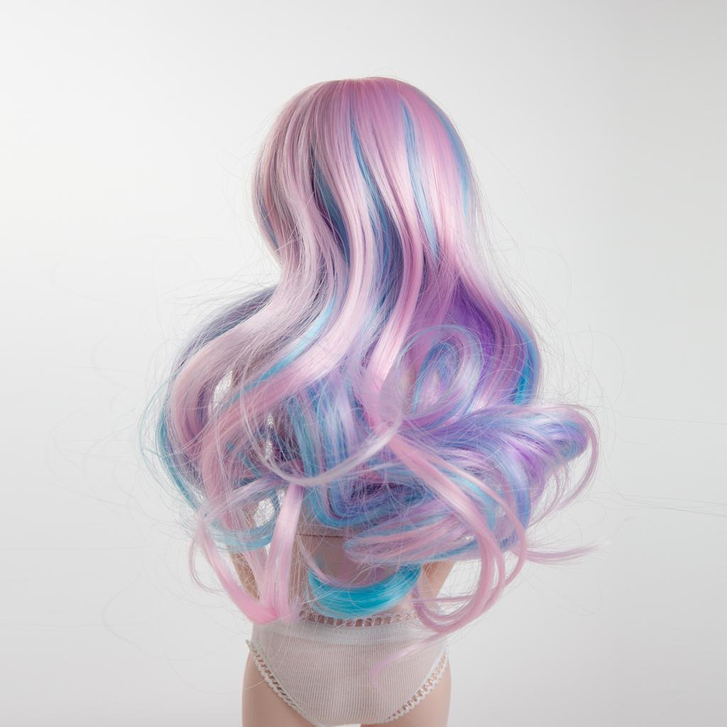 Maxbell 1/4 BJD Doll Wigs Long Curly Hair For Dollfie Custom Hairpiece Mixed Color - Aladdin Shoppers