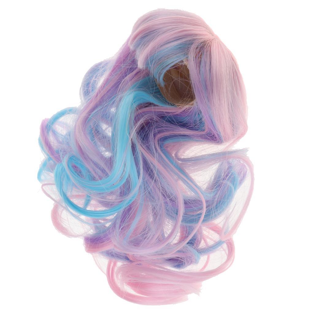 Maxbell 1/4 BJD Doll Wigs Long Curly Hair For Dollfie Custom Hairpiece Mixed Color - Aladdin Shoppers