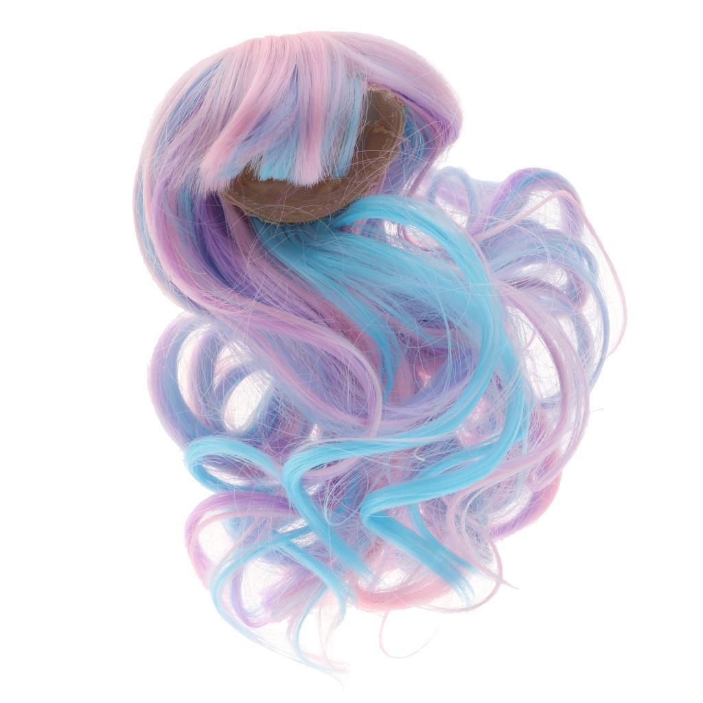 Maxbell 1/4 BJD Doll Wigs Long Curly Hair For Dollfie Custom Hairpiece Mixed Color - Aladdin Shoppers