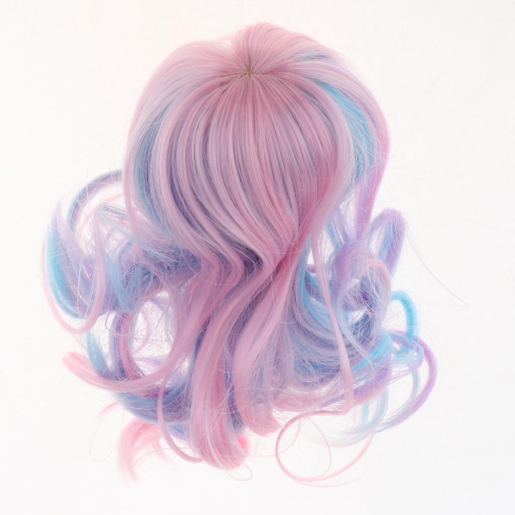 Maxbell 1/4 BJD Doll Wigs Long Curly Hair For Dollfie Custom Hairpiece Mixed Color - Aladdin Shoppers