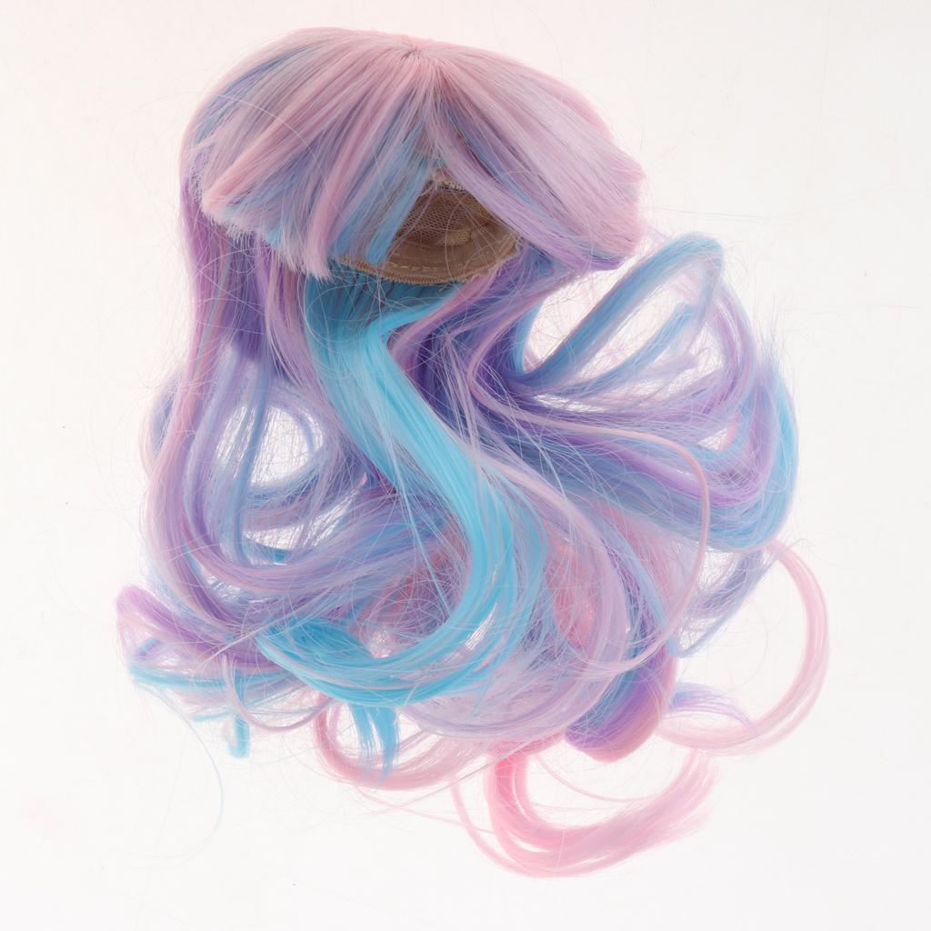 Maxbell 1/4 BJD Doll Wigs Long Curly Hair For Dollfie Custom Hairpiece Mixed Color - Aladdin Shoppers