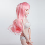 Maxbell 1/4 BJD Doll Wigs Long Curly Hair For Dollfie Custom Hairpiece Pink - Aladdin Shoppers