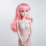 Maxbell 1/4 BJD Doll Wigs Long Curly Hair For Dollfie Custom Hairpiece Pink - Aladdin Shoppers