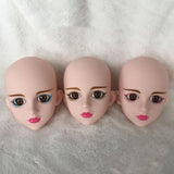 Maxbell 1/4 Female Doll Head w/ Brown Eyes for BJD DIY Part Accs Rose Red Eye Shadow - Aladdin Shoppers