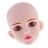 Maxbell 1/4 Female Doll Head w/ Brown Eyes for BJD DIY Part Accs Rose Red Eye Shadow - Aladdin Shoppers
