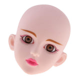 Maxbell 1/4 Female Doll Head w/ Brown Eyes for BJD DIY Part Accs Rose Red Eye Shadow - Aladdin Shoppers