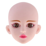 Maxbell 1/4 Female Doll Head w/ Brown Eyes for BJD DIY Part Accs Rose Red Eye Shadow - Aladdin Shoppers