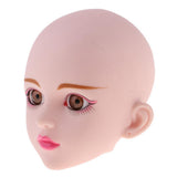 Maxbell 1/4 Female Doll Head w/ Brown Eyes for BJD DIY Part Accs Rose Red Eye Shadow - Aladdin Shoppers