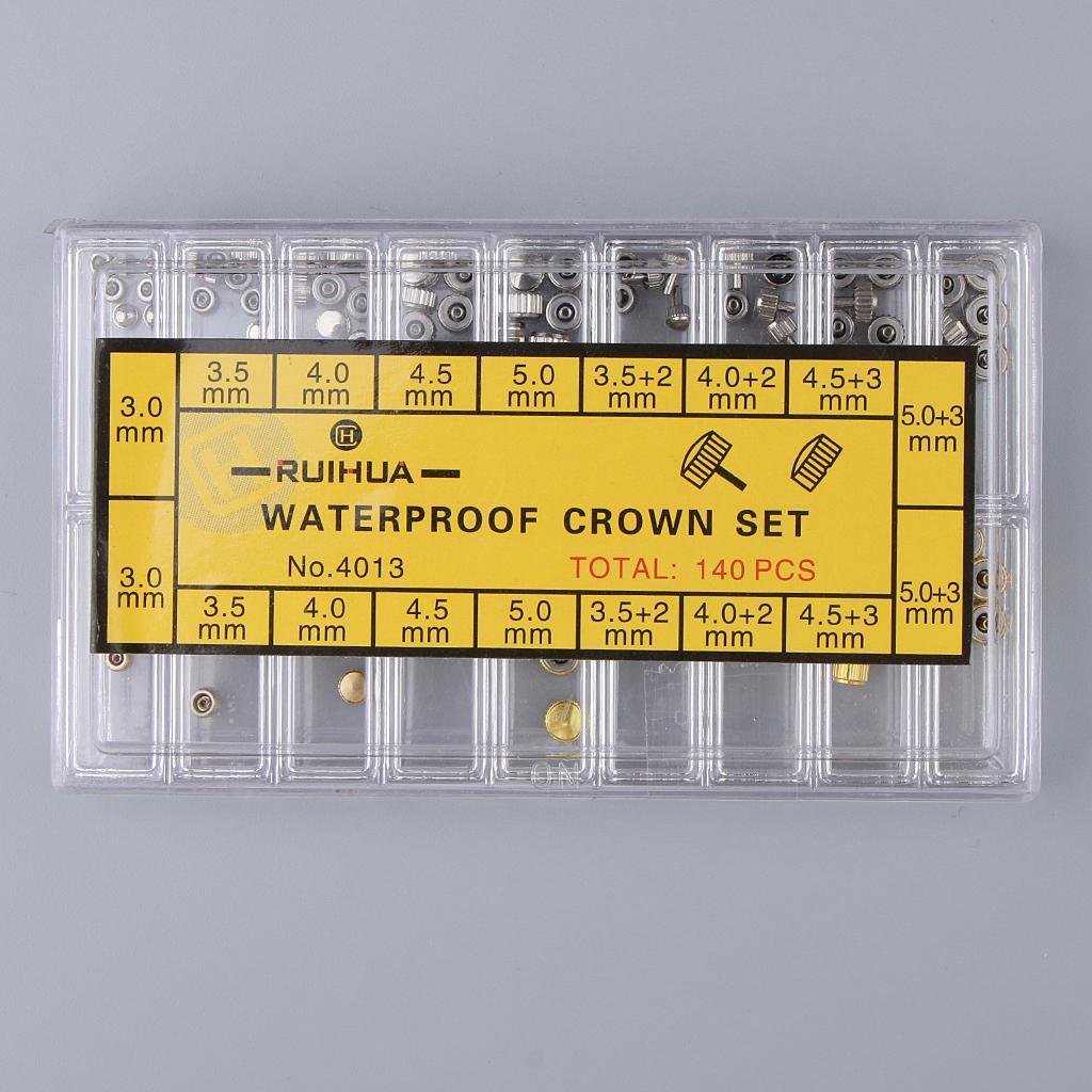 Maxbell 140Pcs/Box Copper Mixed Size Watch Case Tube Pipes for Waterproof Crown Assortment - Aladdin Shoppers