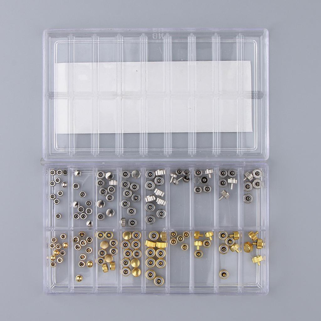 Maxbell 140Pcs/Box Copper Mixed Size Watch Case Tube Pipes for Waterproof Crown Assortment - Aladdin Shoppers