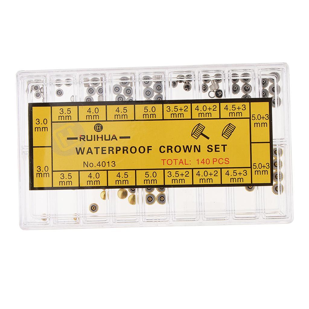 Maxbell 140Pcs/Box Copper Mixed Size Watch Case Tube Pipes for Waterproof Crown Assortment - Aladdin Shoppers