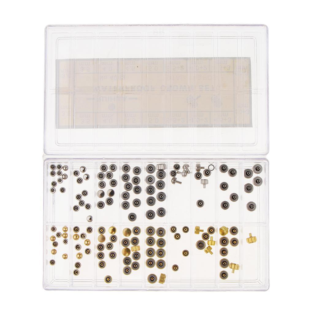 Maxbell 140Pcs/Box Copper Mixed Size Watch Case Tube Pipes for Waterproof Crown Assortment - Aladdin Shoppers