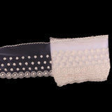 Maxbell 14cm Nylon Silk Mesh Cloth Embroidery Lace for Doll Clothes DIY Making Beige - Aladdin Shoppers