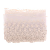 Maxbell 14cm Nylon Silk Mesh Cloth Embroidery Lace for Doll Clothes DIY Making Beige - Aladdin Shoppers