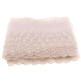 Maxbell 14cm Nylon Silk Mesh Cloth Embroidery Lace for Doll Clothes DIY Making Beige - Aladdin Shoppers