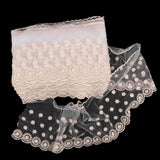 Maxbell 14cm Nylon Silk Mesh Cloth Embroidery Lace for Doll Clothes DIY Making Beige - Aladdin Shoppers