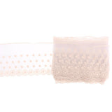 Maxbell 14cm Nylon Silk Mesh Cloth Embroidery Lace for Doll Clothes DIY Making Beige - Aladdin Shoppers