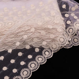 Maxbell 14cm Nylon Silk Mesh Cloth Embroidery Lace for Doll Clothes DIY Making Beige - Aladdin Shoppers