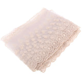 Maxbell 14cm Nylon Silk Mesh Cloth Embroidery Lace for Doll Clothes DIY Making Beige - Aladdin Shoppers