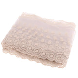 Maxbell 14cm Nylon Silk Mesh Cloth Embroidery Lace for Doll Clothes DIY Making Beige - Aladdin Shoppers