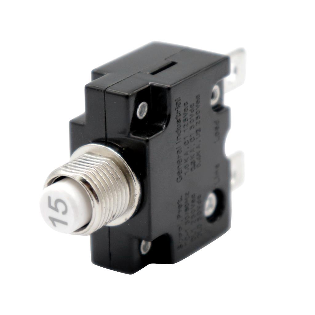 Maxbell 15 AMP Push Button Resettable Terminal Circuit Breaker Panel Mount 12V-24V