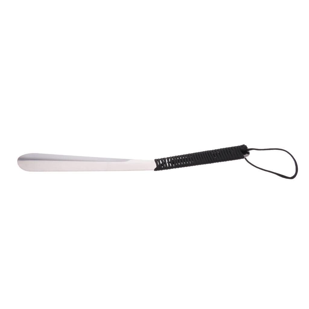 Maxbell 15" Stainless Steel Long Handle Shoehorn with Paracord Handle Black - Aladdin Shoppers