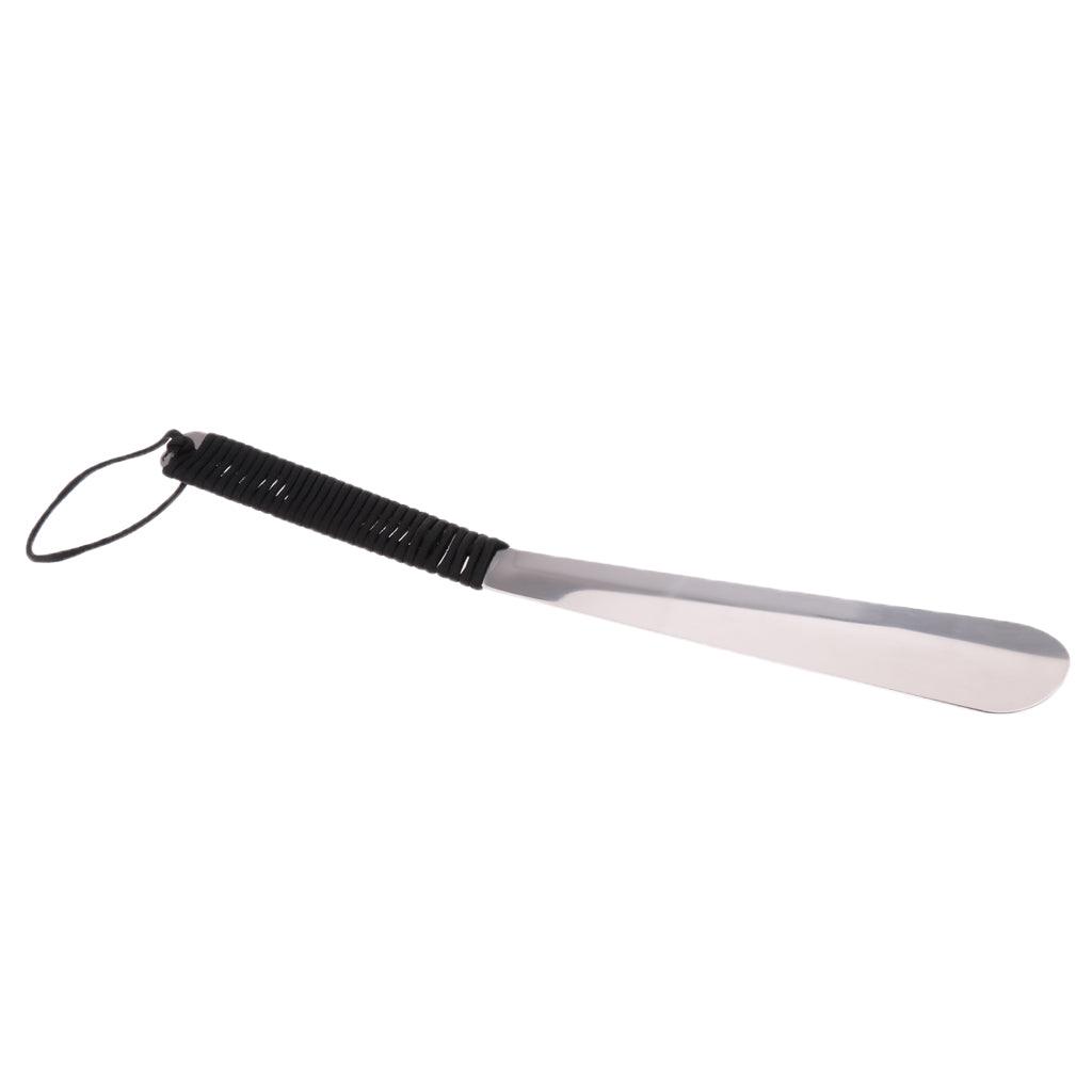 Maxbell 15" Stainless Steel Long Handle Shoehorn with Paracord Handle Black - Aladdin Shoppers