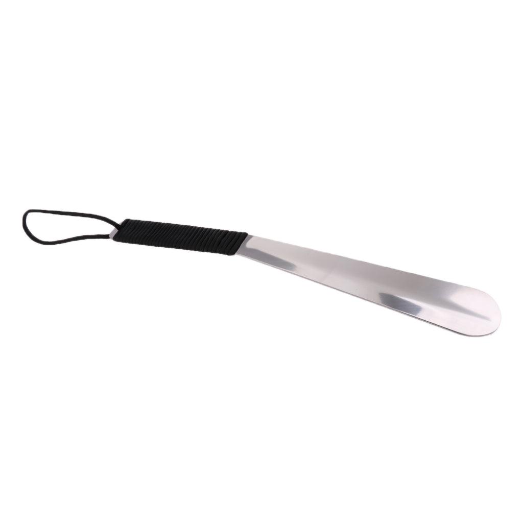 Maxbell 15" Stainless Steel Long Handle Shoehorn with Paracord Handle Black - Aladdin Shoppers
