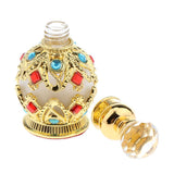 Maxbell 15ML Crystal Rhinestones Round Empty Refillable Perfume Essential Oil Bottle Makeup Container - Aladdin Shoppers