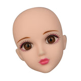 Maxbell 1/6 Ball-Jointed Doll Girl Head Sculpt for BJD Doll Body Parts Brown Eyes - Aladdin Shoppers