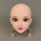 Maxbell 1/6 Ball-Jointed Doll Girl Head Sculpt for BJD Doll Body Parts Green Eyes - Aladdin Shoppers