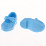 Maxbell 1/6 Doll Princess Shoes Plastic High Heels for Blythe Licca Doll Blue - Aladdin Shoppers