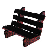 Maxbell 1/6 Dollhouse Miniature Park Bench Furniture for Fairy Garden Red Black - Aladdin Shoppers