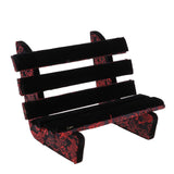 Maxbell 1/6 Dollhouse Miniature Park Bench Furniture for Fairy Garden Red Black - Aladdin Shoppers