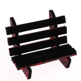 Maxbell 1/6 Dollhouse Miniature Park Bench Furniture for Fairy Garden Red Black - Aladdin Shoppers