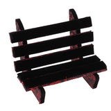 Maxbell 1/6 Dollhouse Miniature Park Bench Furniture for Fairy Garden Red Black - Aladdin Shoppers