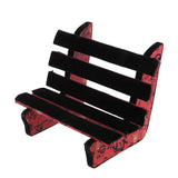 Maxbell 1/6 Dollhouse Miniature Park Bench Furniture for Fairy Garden Red Black1 - Aladdin Shoppers