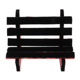 Maxbell 1/6 Dollhouse Miniature Park Bench Furniture for Fairy Garden Red Black1 - Aladdin Shoppers