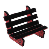 Maxbell 1/6 Dollhouse Miniature Park Bench Furniture for Fairy Garden Red Black1 - Aladdin Shoppers