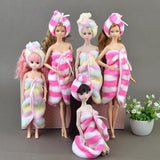 Maxbell 1/6 Girl Doll Plush Bathrobe with Hairband Set Leisure Wear Pajamas Peach - Aladdin Shoppers