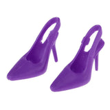 Maxbell 1/6 Miniature Dollhouse Plastic High Heel Shoes Figures Doll Decor Purple - Aladdin Shoppers