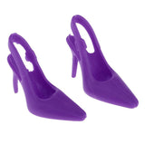 Maxbell 1/6 Miniature Dollhouse Plastic High Heel Shoes Figures Doll Decor Purple - Aladdin Shoppers