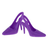 Maxbell 1/6 Miniature Dollhouse Plastic High Heel Shoes Figures Doll Decor Purple - Aladdin Shoppers
