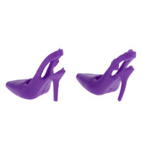 Maxbell 1/6 Miniature Dollhouse Plastic High Heel Shoes Figures Doll Decor Purple - Aladdin Shoppers